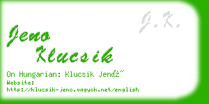 jeno klucsik business card